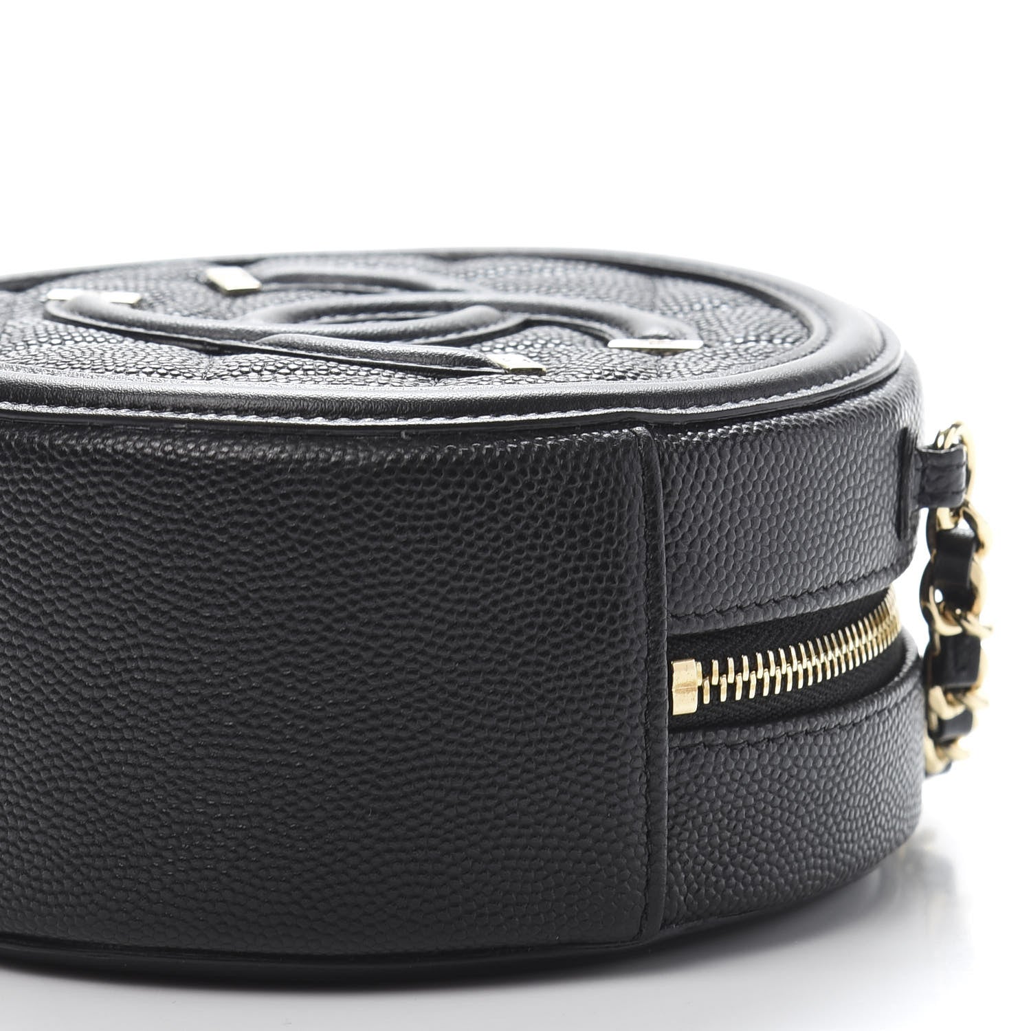 Chanel Caviar Quilted Round Filigree Crossbody Black 9 of 11