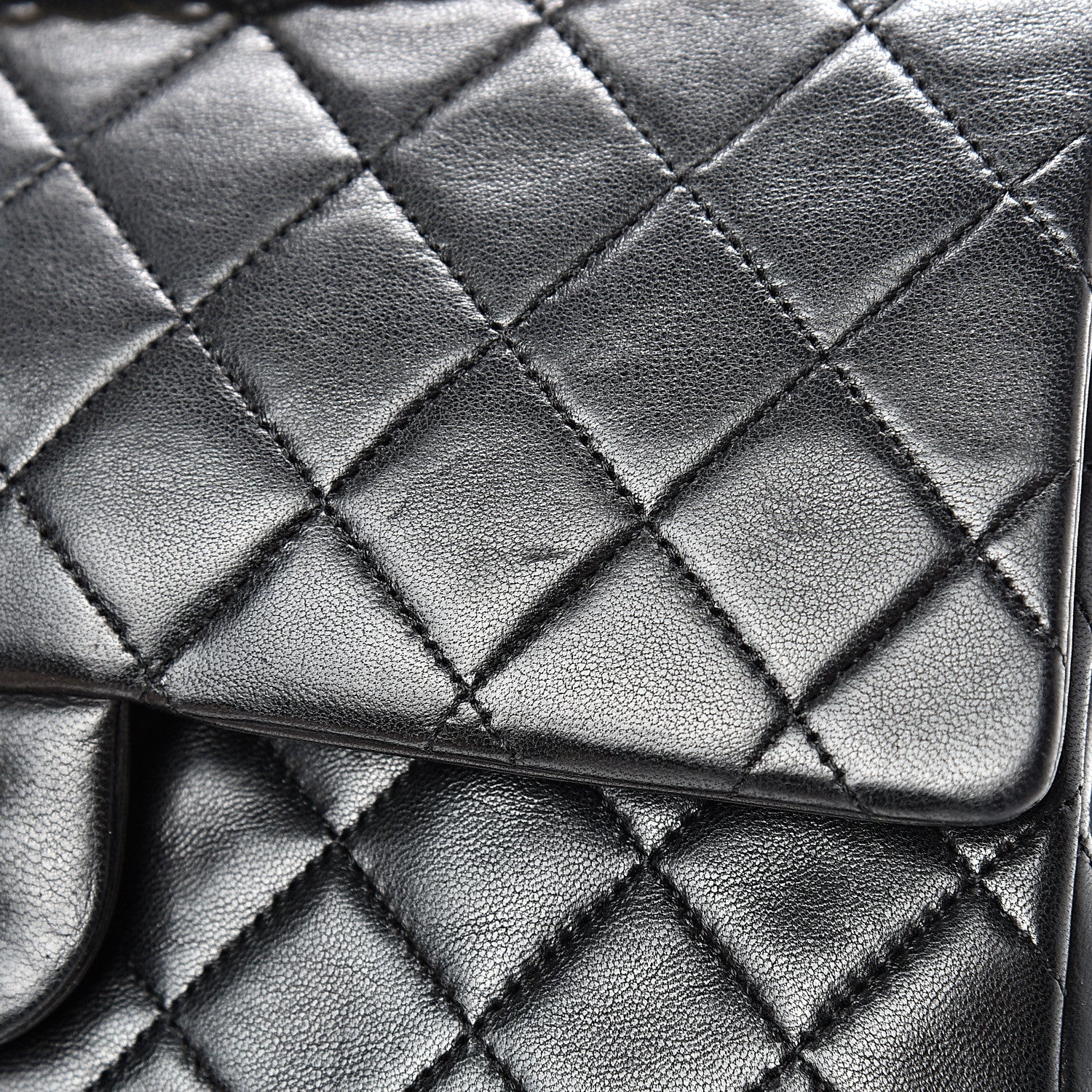 Chanel Lambskin Quilted Medium Double Flap Black 12 of 16