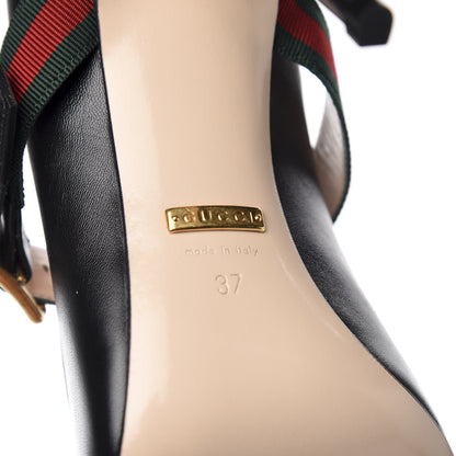 Gucci Malaga Kid Sylvie High Heel Pumps 37 Black 6 of 9