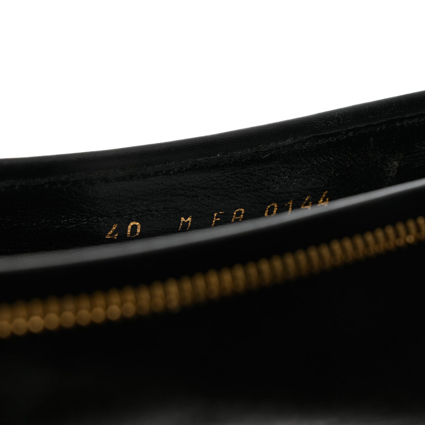 Calfskin Zip Oxford Ballerina Flats 40 Black