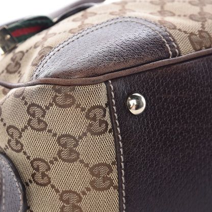 Gucci Monogram Small Princy Satchel Dark Brown 12 of 16