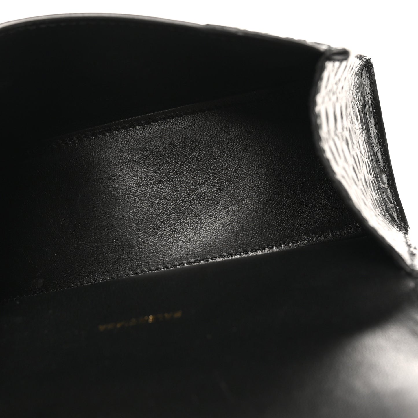 Shiny Calfskin Crocodile Embossed Hourglass Top Handle Bag XS Black