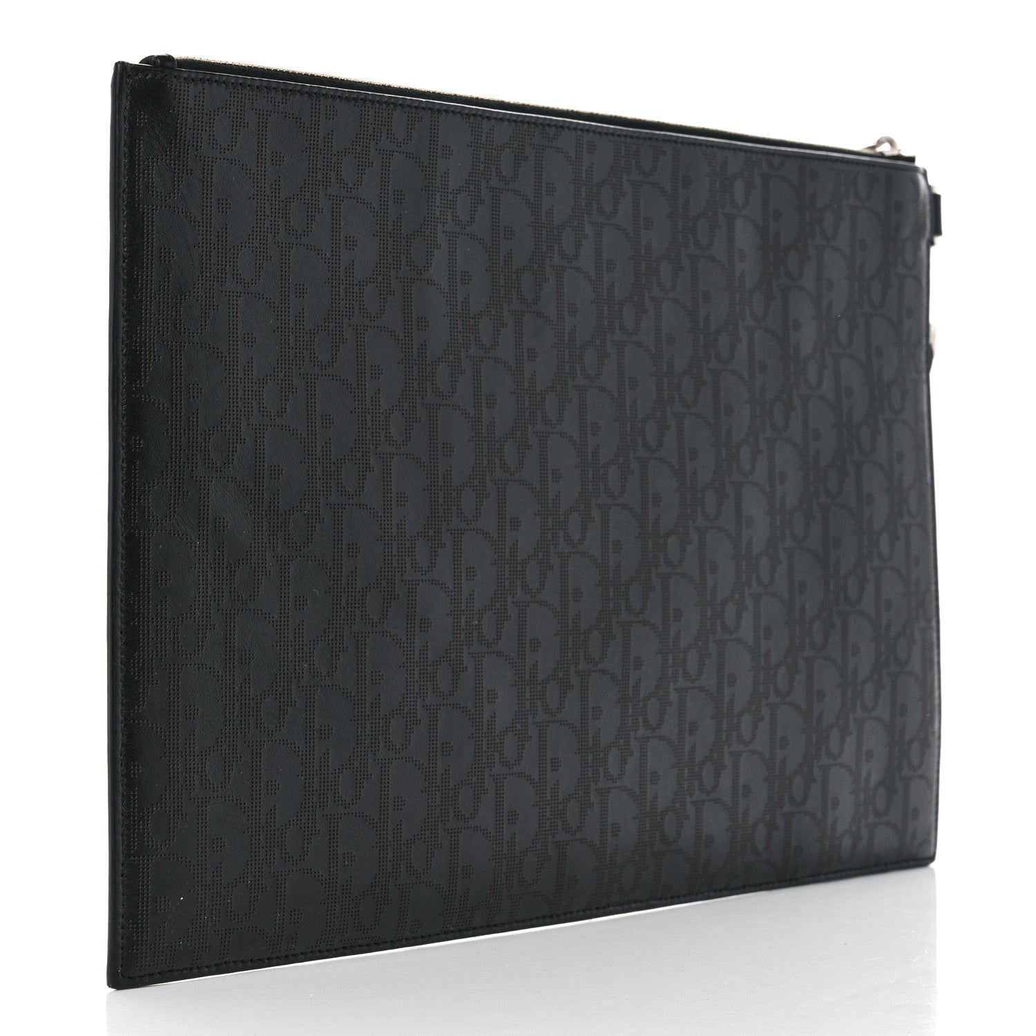 Christian Dior Calfskin Perforated Oblique Galaxy Flat Case Black 3 of 8