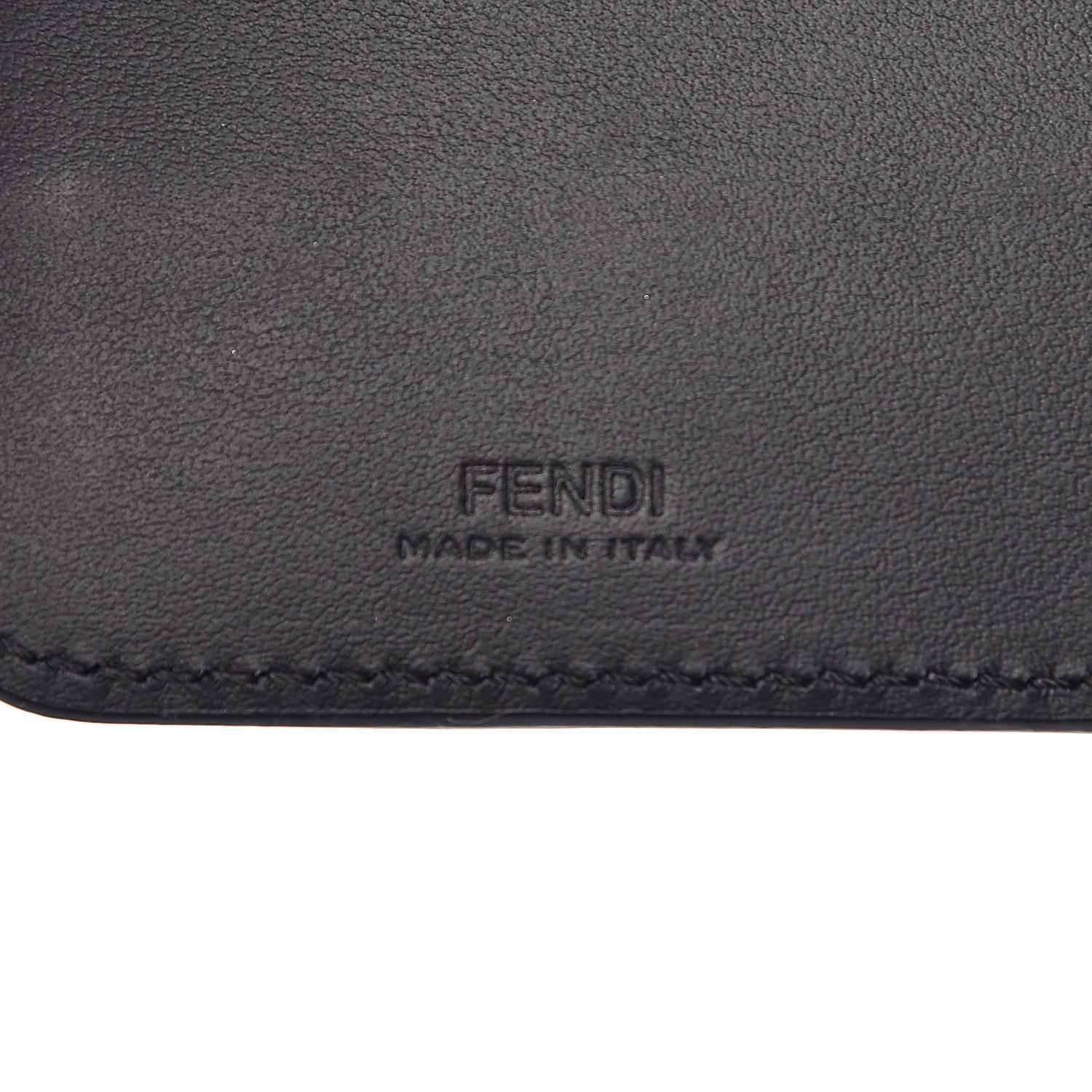 Fendi Vitello Century Glazed Fabric FF 1974 Baguette IPhone X Crossbody Black Mogano Panna 6 of 11