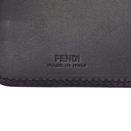 Fendi Vitello Century Glazed Fabric FF 1974 Baguette IPhone X Crossbody Black Mogano Panna 6 of 11