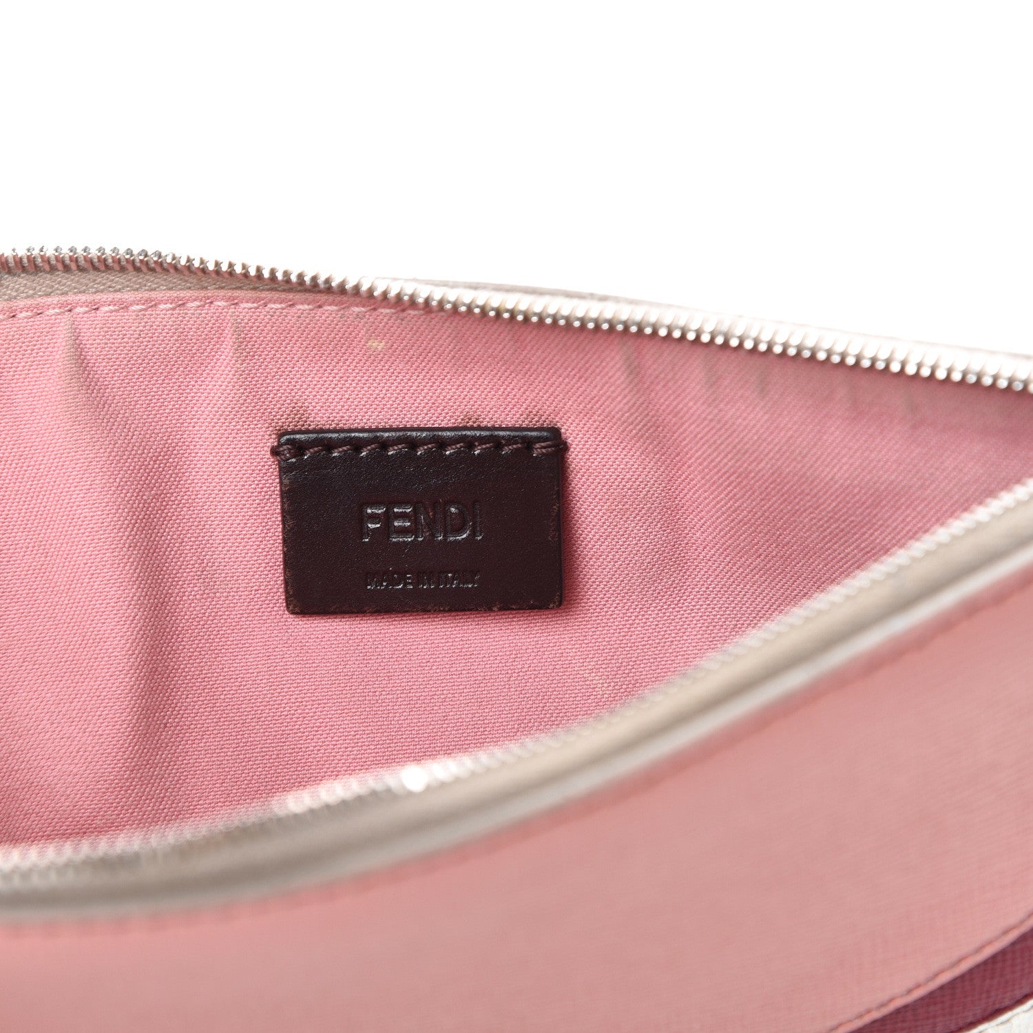 Fendi Vitello Elite Crystal Eye Monster Zip Pouch Grigio Polvere Ribes Multicolor 5 of 10