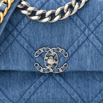 Chanel Denim Quilted Medium Chanel 19 Flap Blue 8 of 11