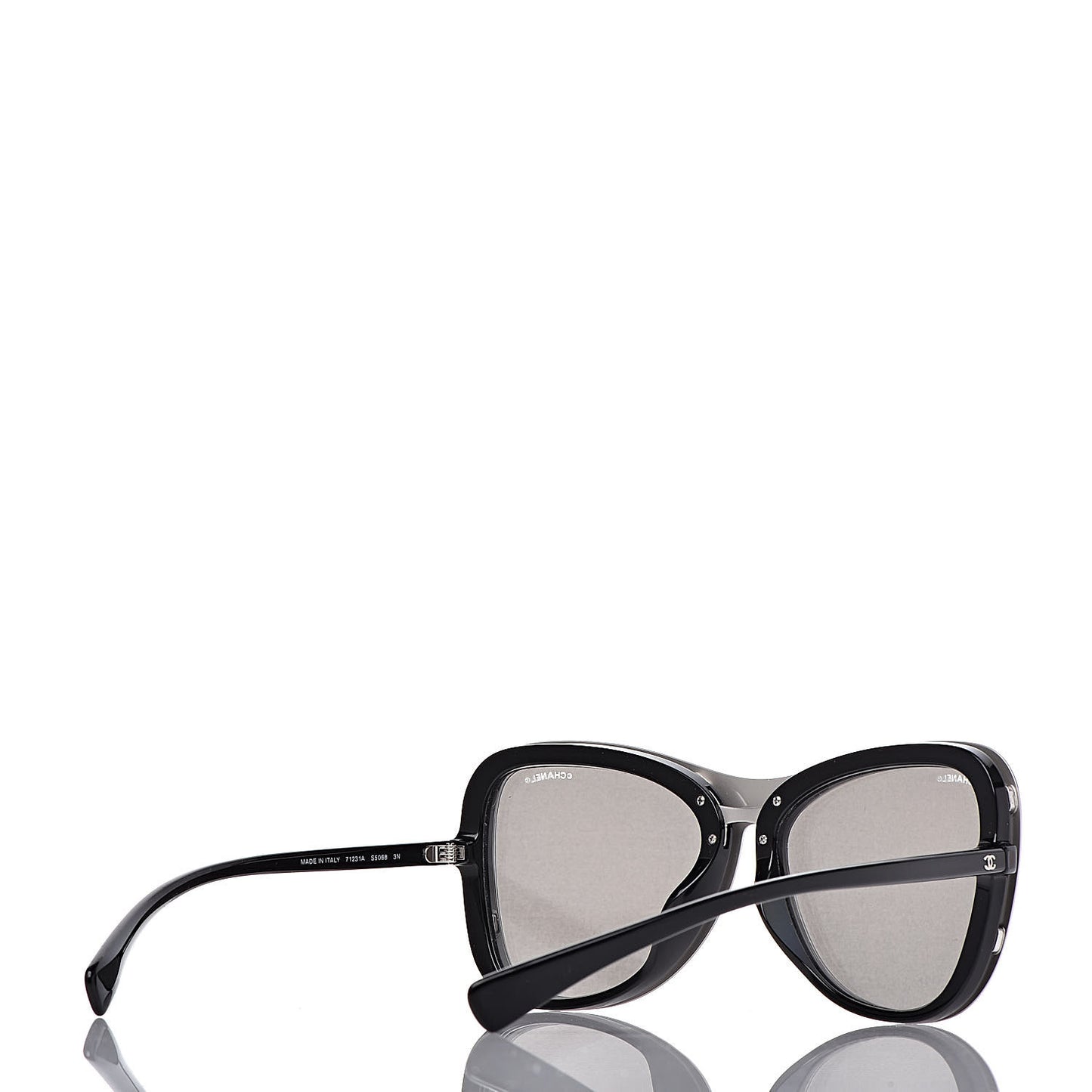 Clip On Sunglasses 71231A Black Grey