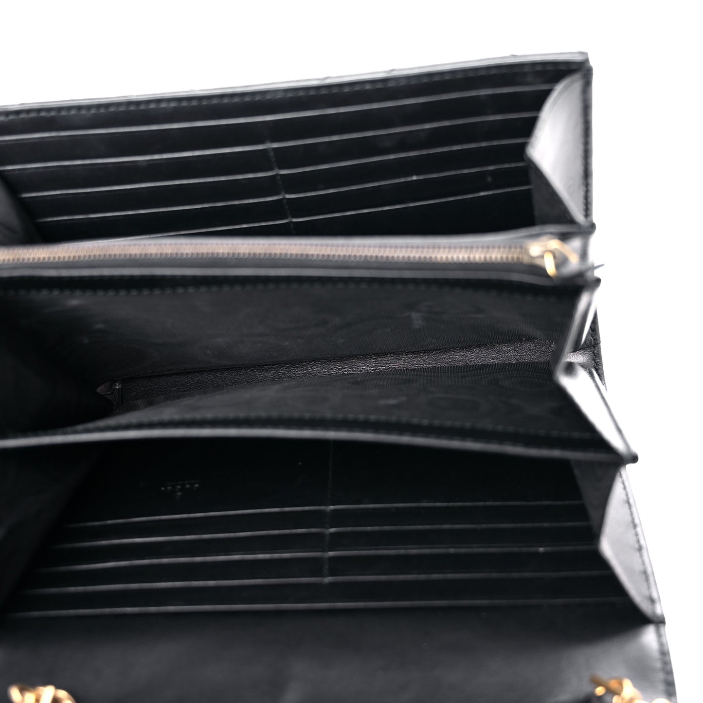 Calfskin Matelasse GG Marmont Chain Wallet Black