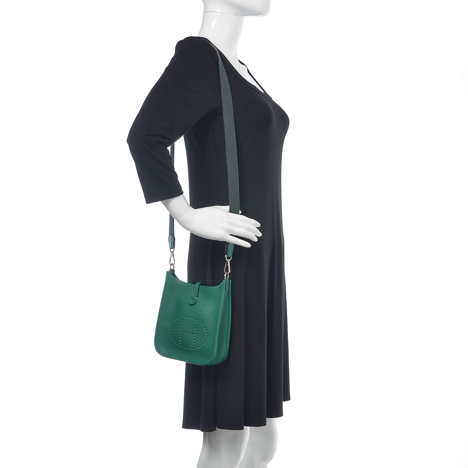 Hermes Taurillon Clemence Amazone Evelyne TPM Vert Vertigo 2 of 11