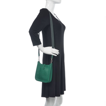 Hermes Taurillon Clemence Amazone Evelyne TPM Vert Vertigo 2 of 11