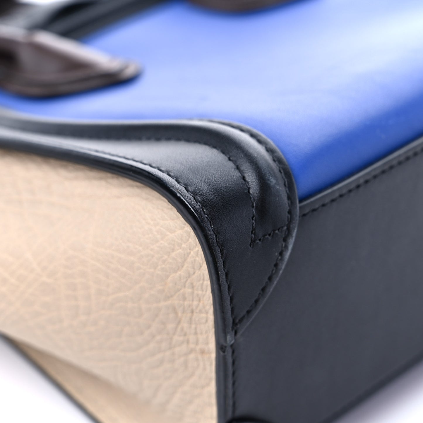 Smooth Calfskin Bullhide Nano Tri-Color Luggage Indigo