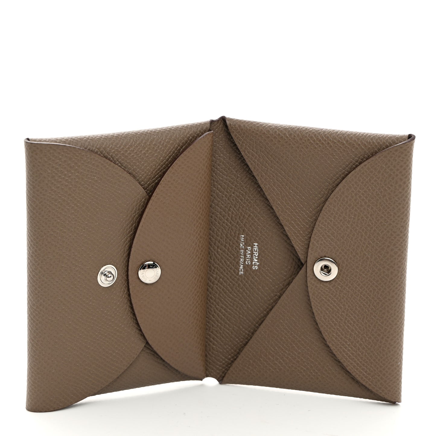 Epsom Calvi Duo Card Case Etoupe