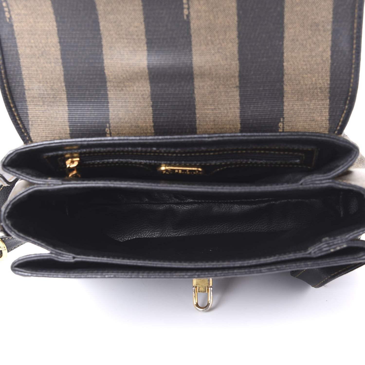 Fendi Calfskin Pequin Spalmati Crossbody Bag Tobacco 4 of 11