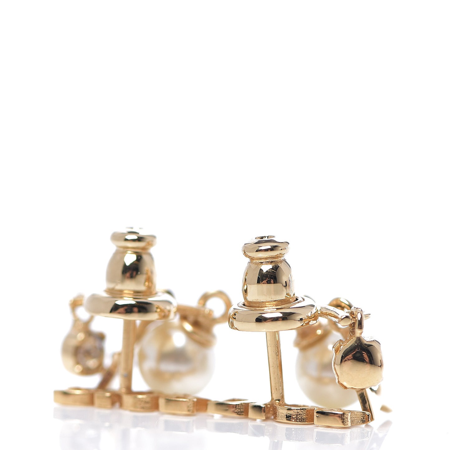 Pearl Crystal Dio(r)evolution Earrings Aged Gold