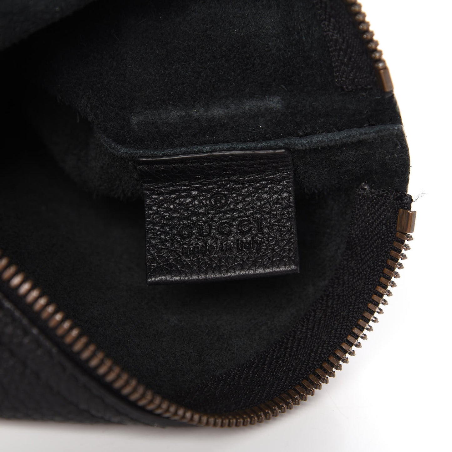 Pebbled Calfskin Medium Logo Portfolio Clutch Black