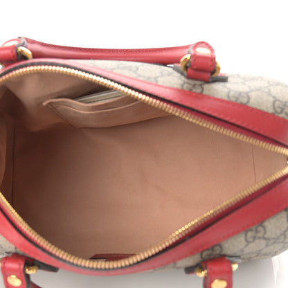 Gucci GG Supreme Monogram Kingsnake Heart Embroidered Small Boston Red 5 of 11