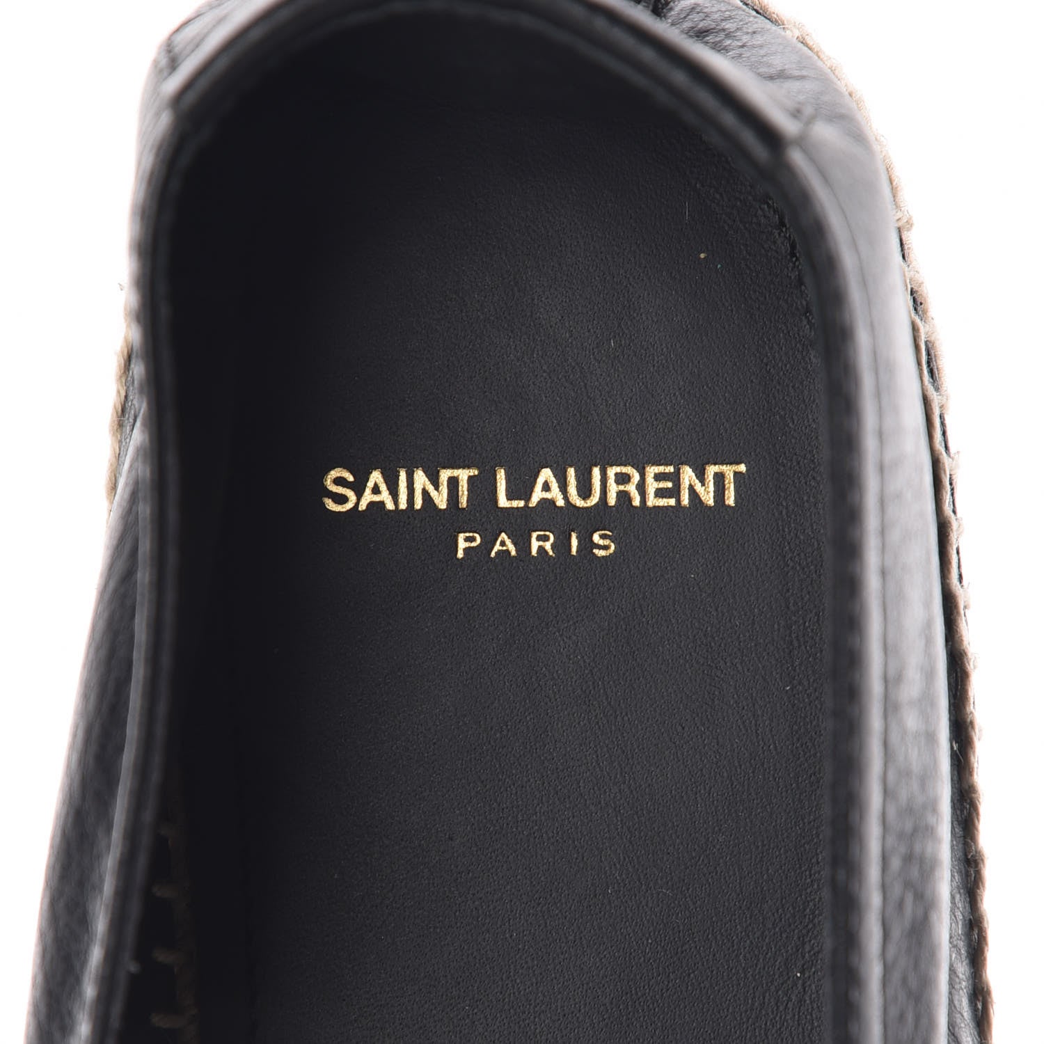 Saint Laurent Calfskin Monogram Espadrilles 39 Black 6 of 10