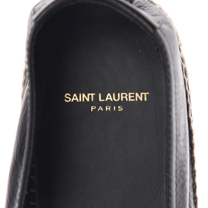 Saint Laurent Calfskin Monogram Espadrilles 39 Black 6 of 10