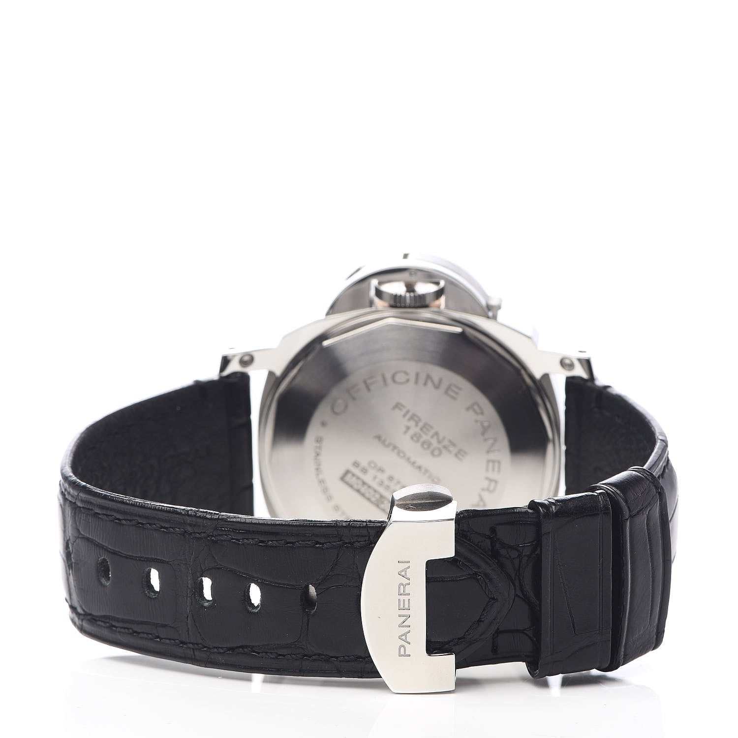 Panerai Stainless Steel Alligator 44mm Luminor 3 Day Power Reserve Automatic Watch Black PAM00090 4 of 7