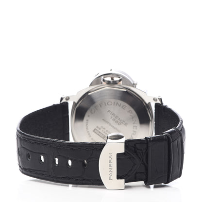 Panerai Stainless Steel Alligator 44mm Luminor 3 Day Power Reserve Automatic Watch Black PAM00090 4 of 7