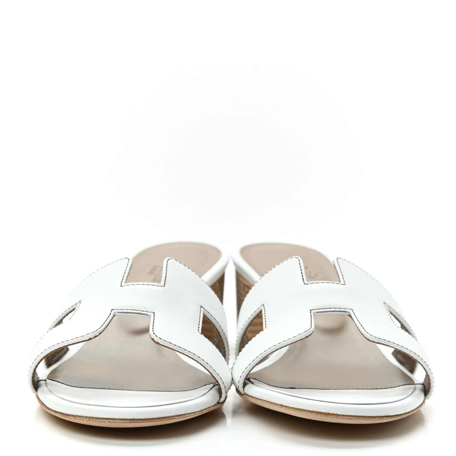 Hermes Calfskin Oasis Sandals 38 White 2 of 9