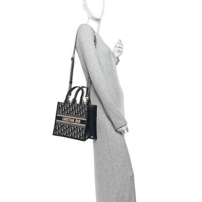 Christian Dior Oblique Calfskin Small Book Tote With Strap Blue Multicolor 2 of 14
