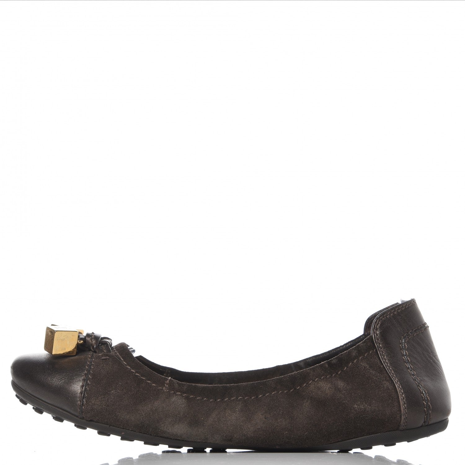 Louis Vuitton Suede Lovely Ballet Flats 37 Brown 1 of 10