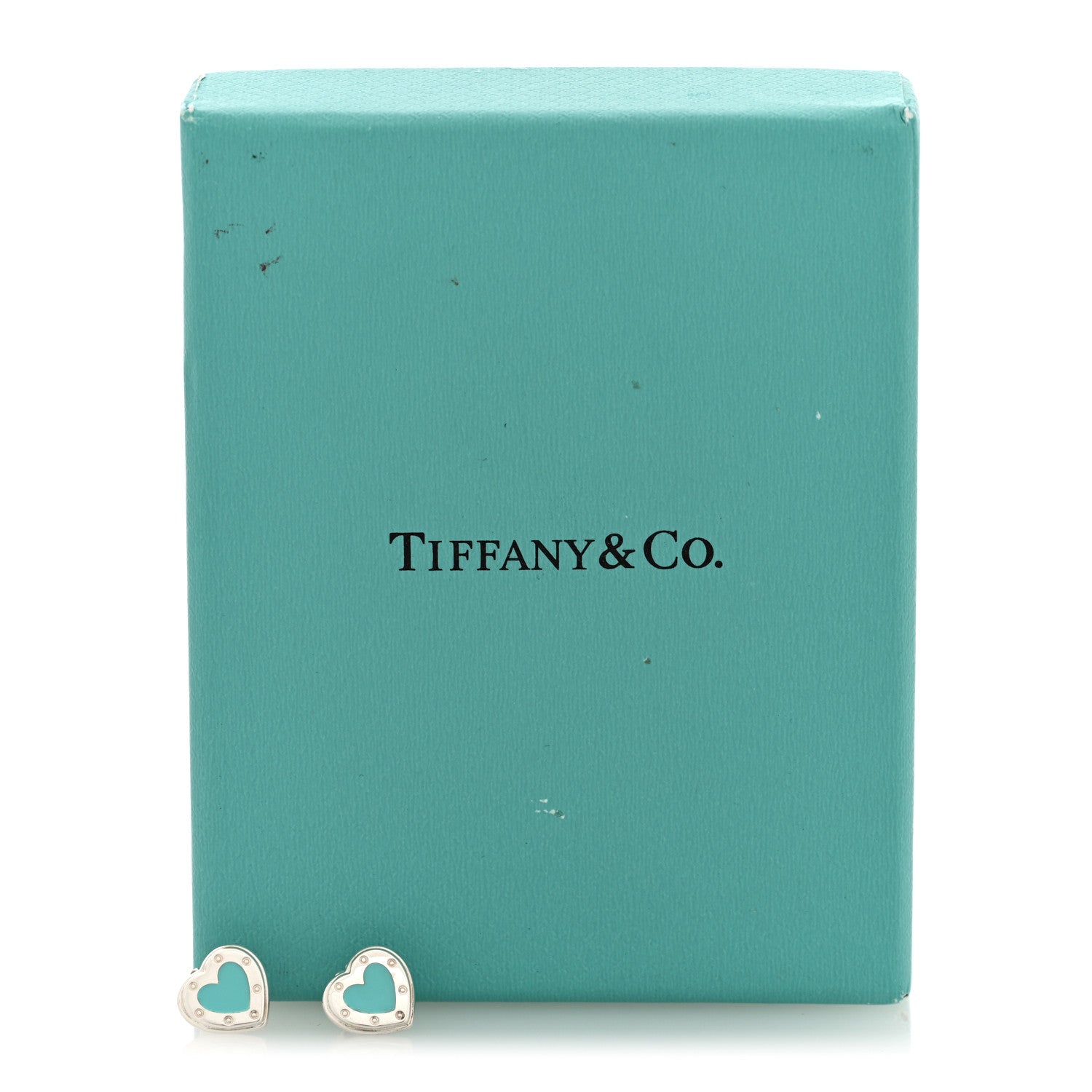 Tiffany Sterling Silver Enamel Mini Return to Tiffany Love Heart Earrings Blue 5 of 5