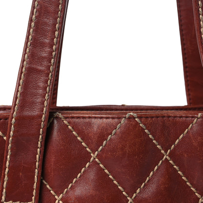 Chanel Calfskin Stitch Small Surpique Tote Brown 8 of 9