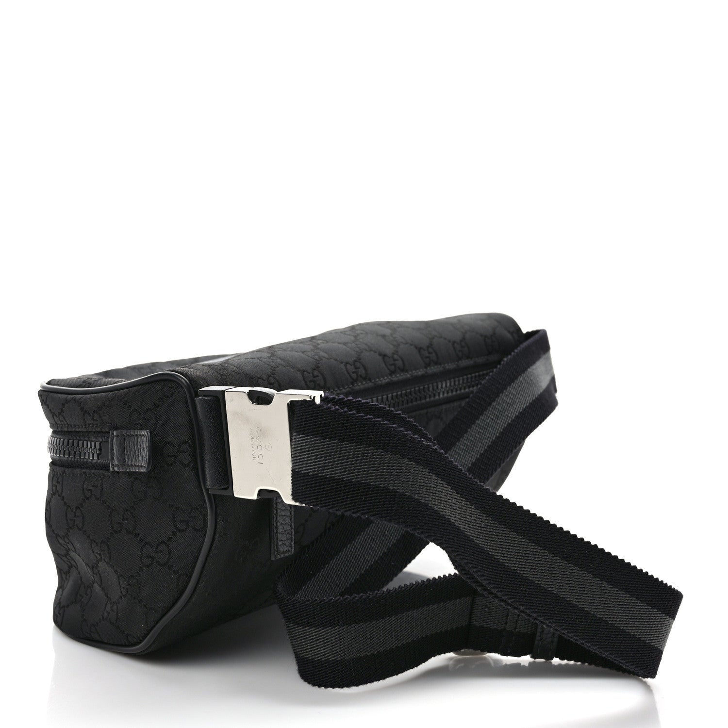 Gucci Nylon Monogram Fanny Pack Belt Bag Black 3 of 9