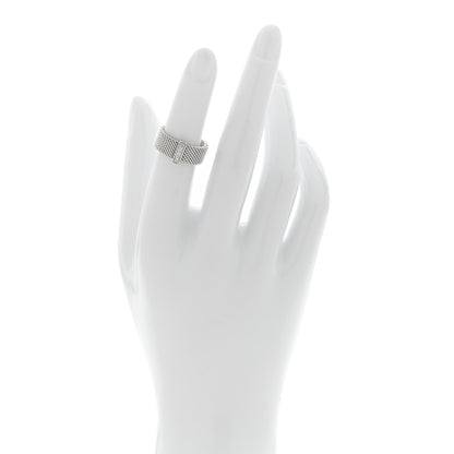 Tiffany Sterling Silver Diamond Somerset Mesh Ring 49 4.75 2 of 4