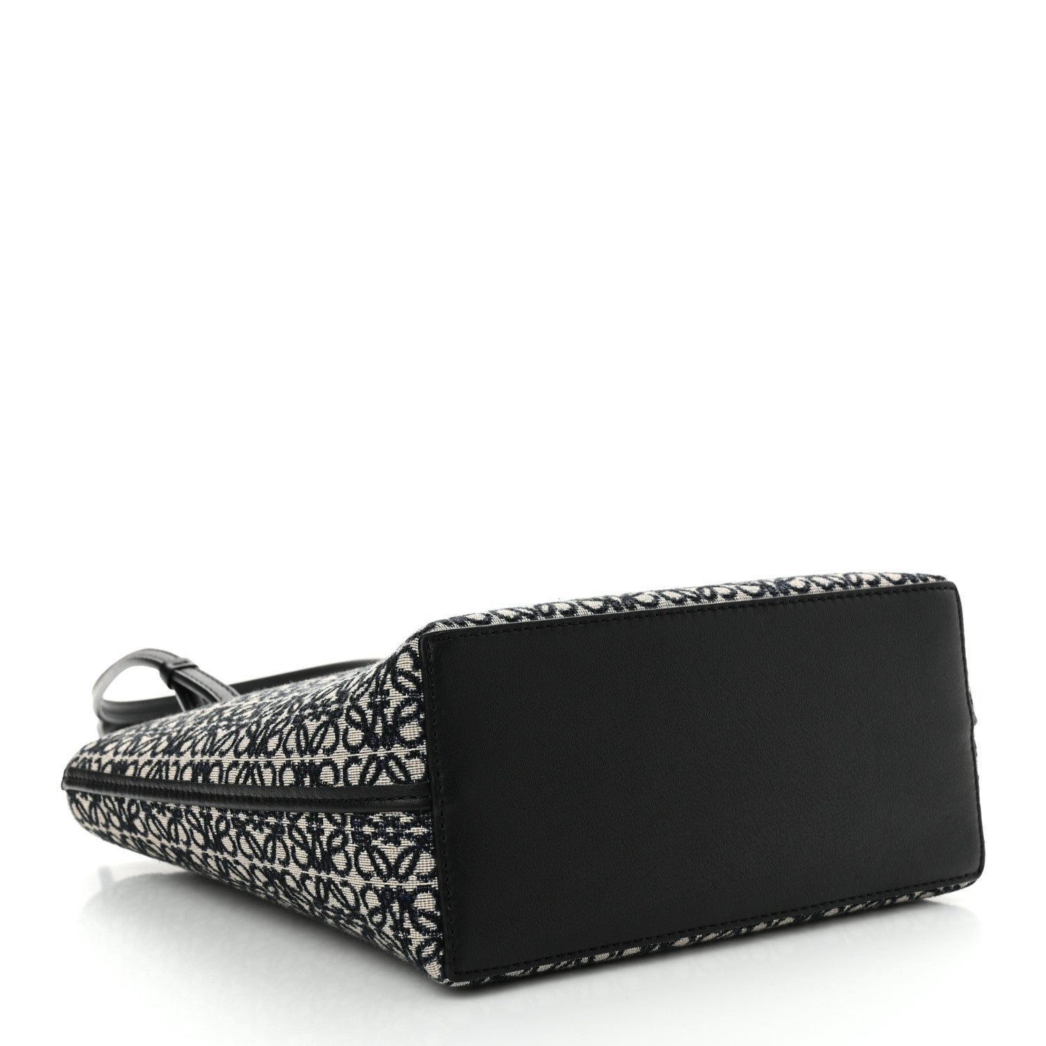 Loewe Jacquard Anagram Calfskin Small Square Tote Navy Black 4 of 10