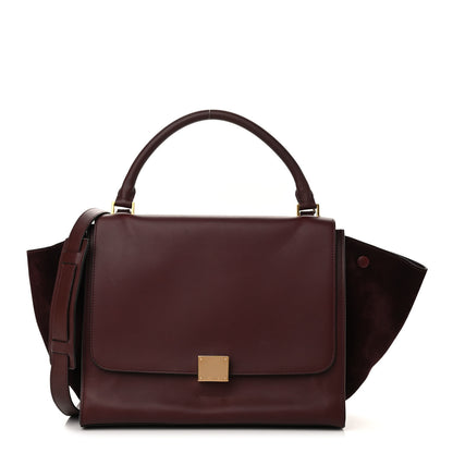Celine Smooth Calfskin Suede Medium Trapeze Burgundy 1 of 10