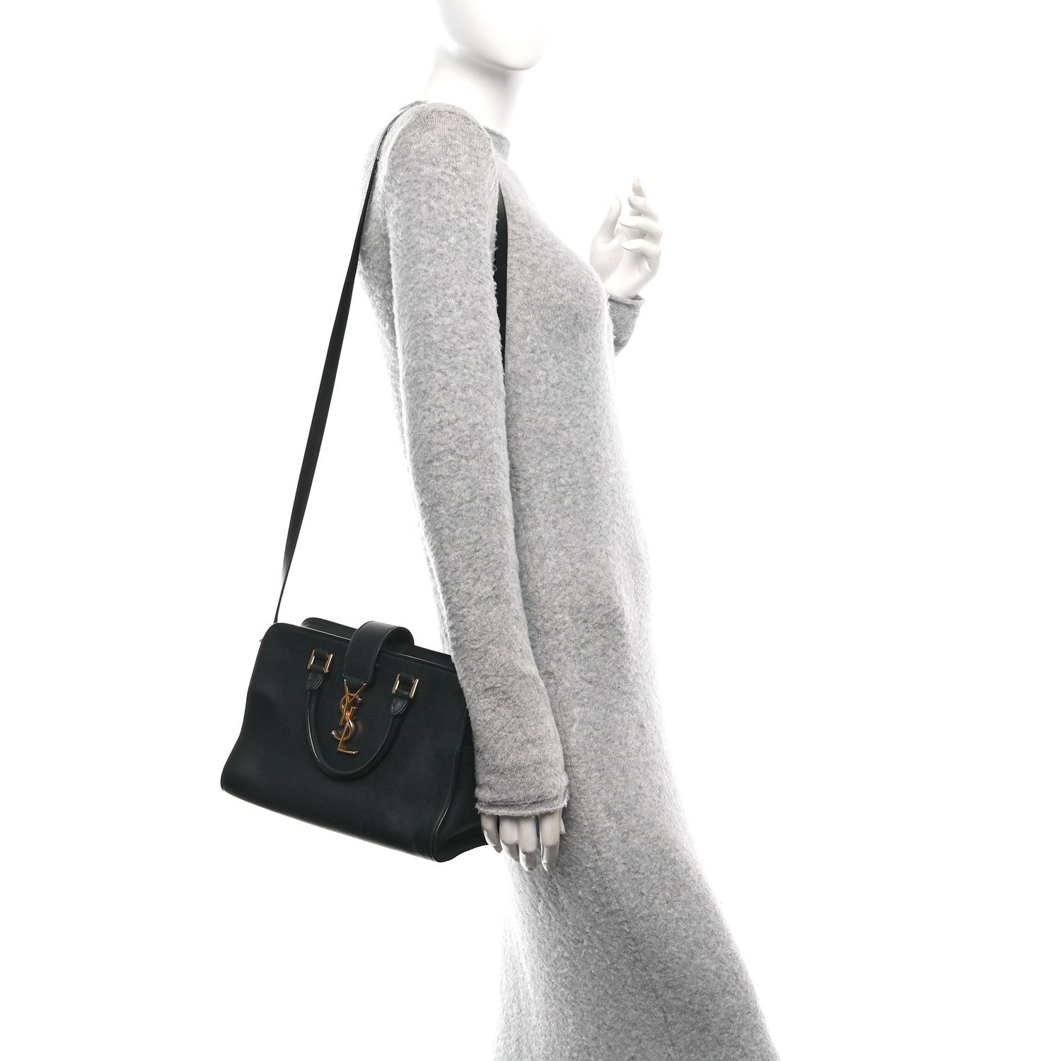 Saint Laurent Calfskin Monogram Baby Cabas Black 3 of 10