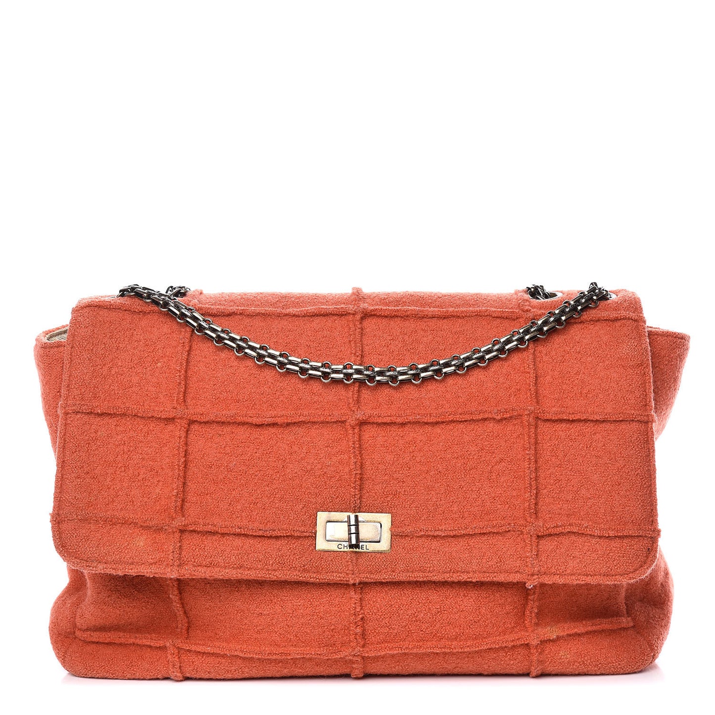 Wool Patchwork Mademoiselle Jumbo Flap Orange