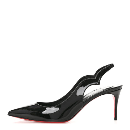 Christian Louboutin Patent Hot Chick Slingback 70 Pumps 39 Black 1 of 9
