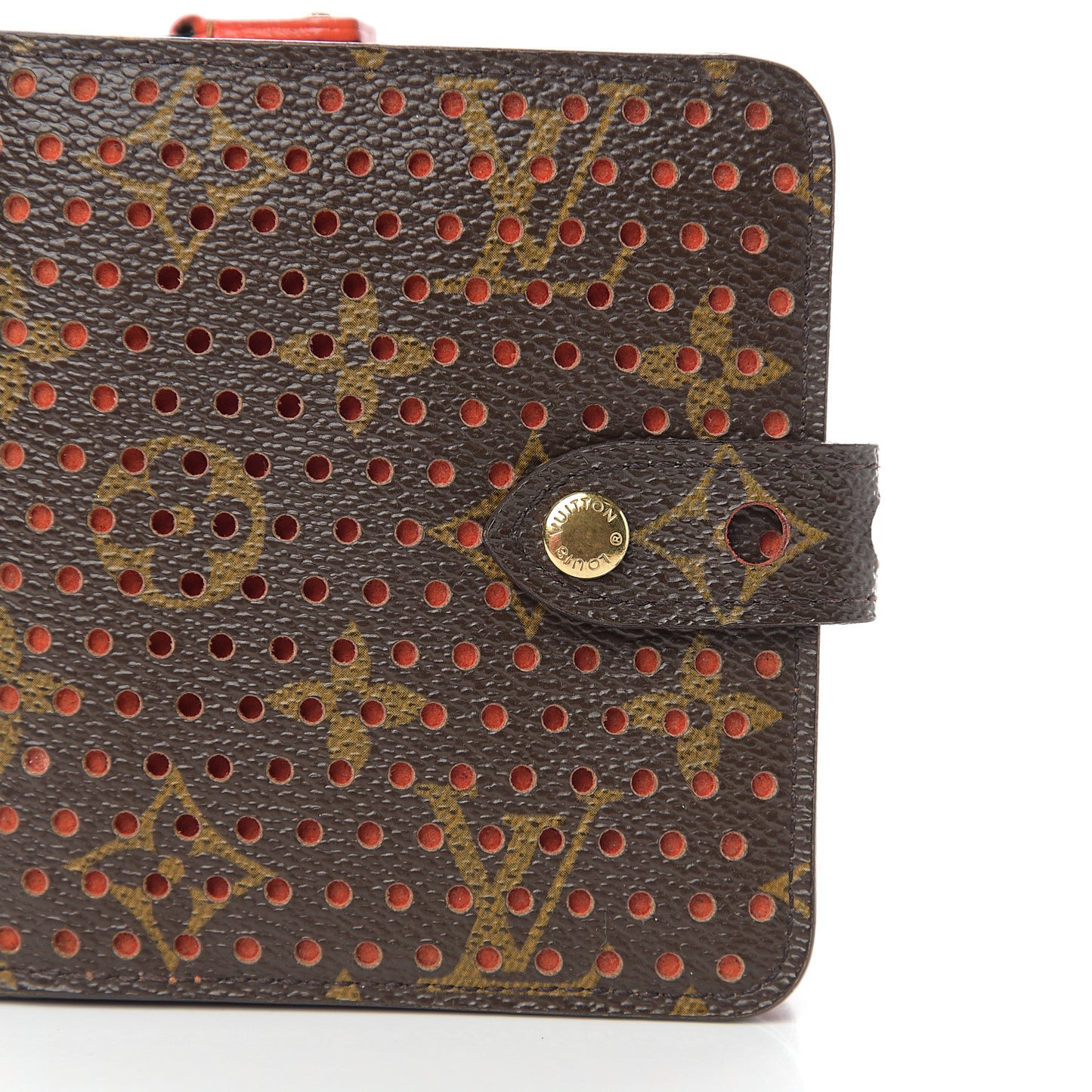 Monogram Perforated Compact Zipped Wallet Orange