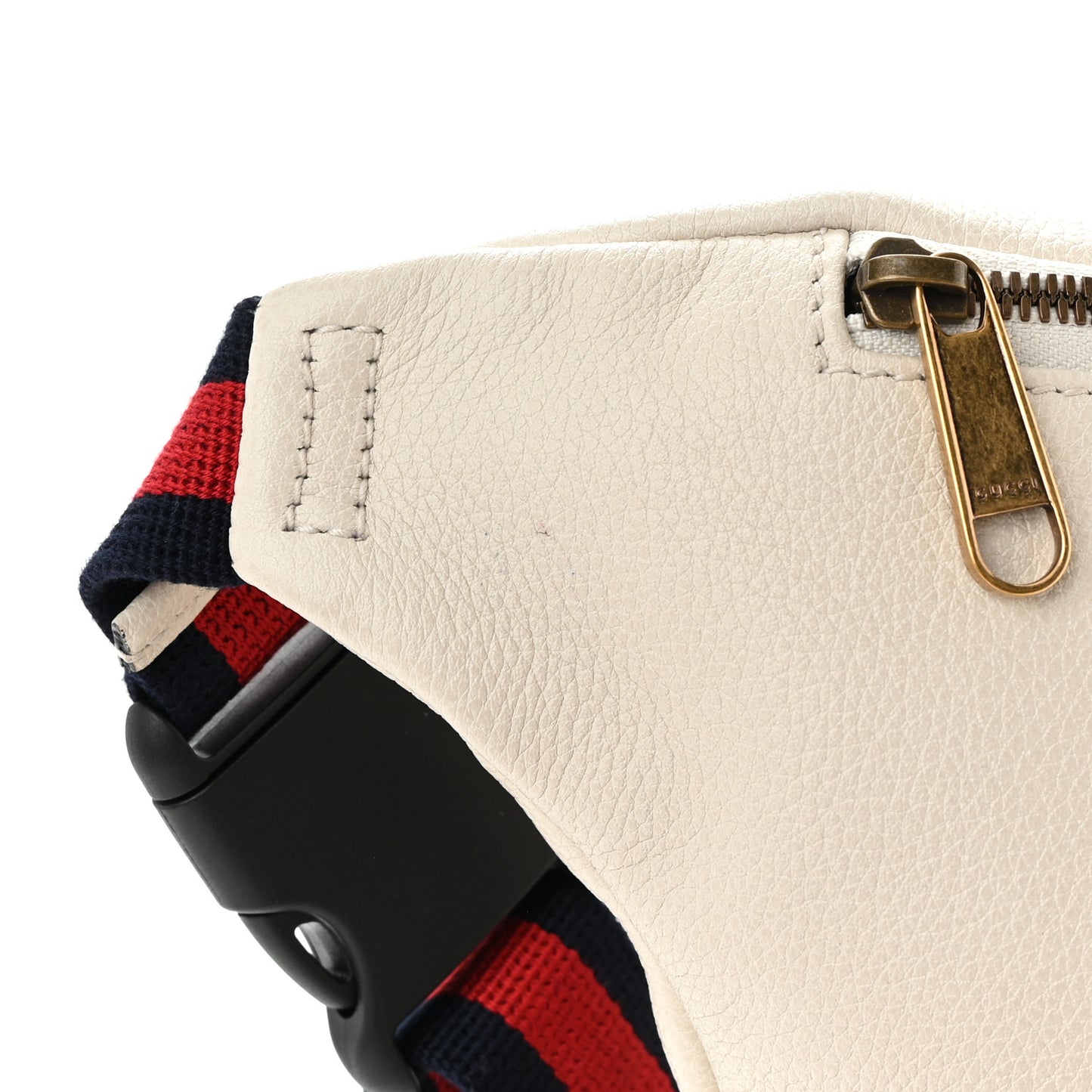Grained Calfskin Logo Belt Bag White