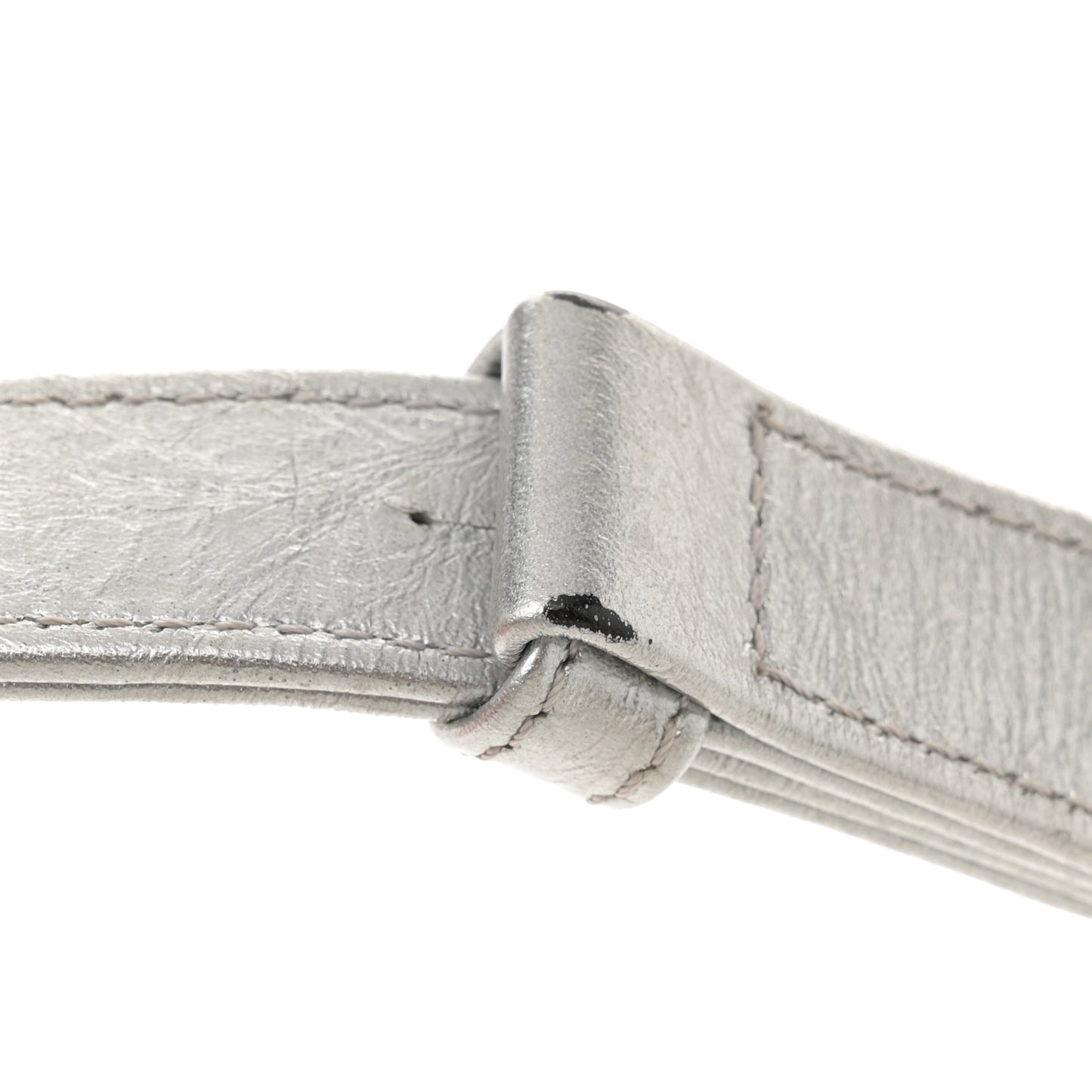 Metallic Aged Calfskin Quilted Small Gabrielle Hobo Silver