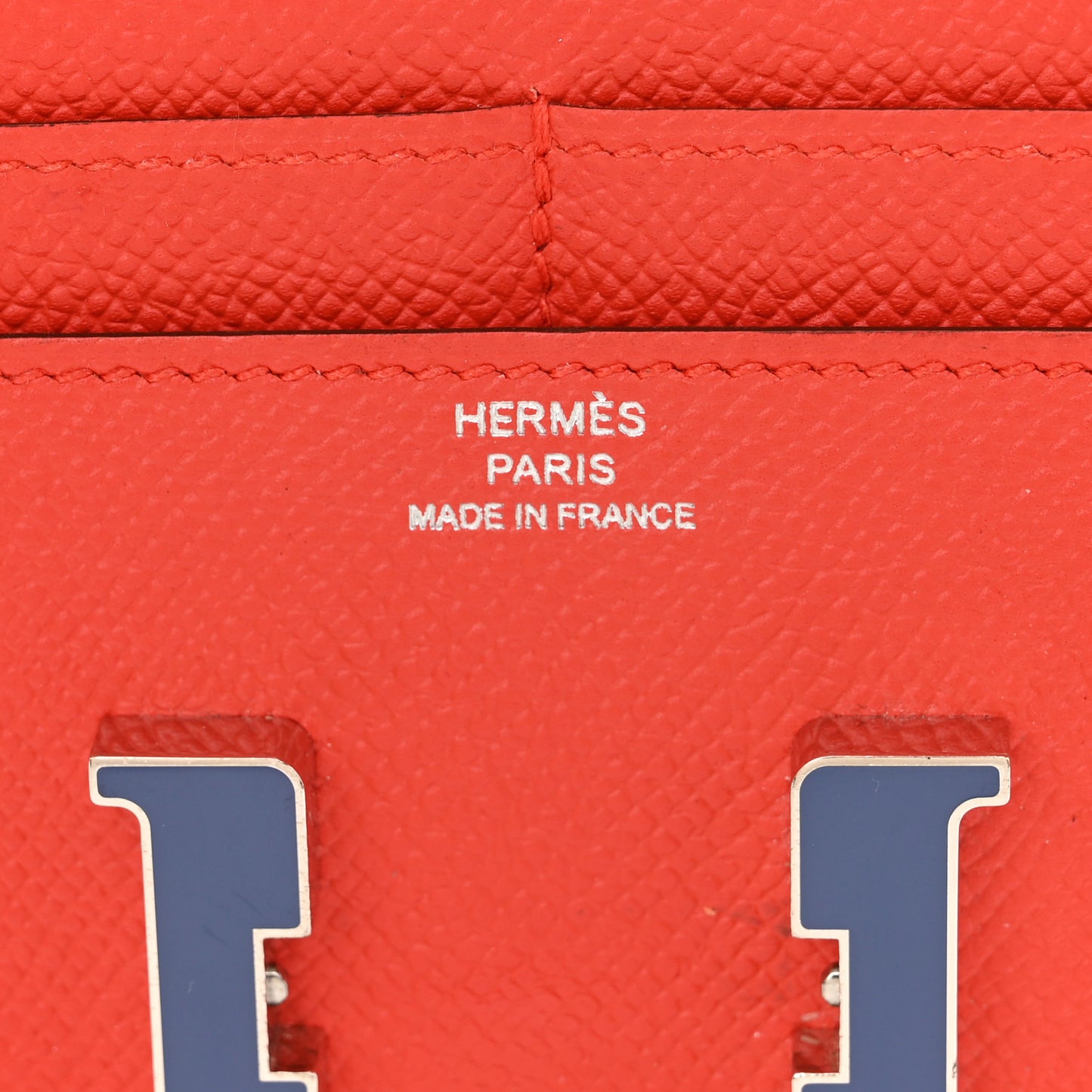 Epsom Enamel Constance Short Wallet Capucine Bleu Brighton