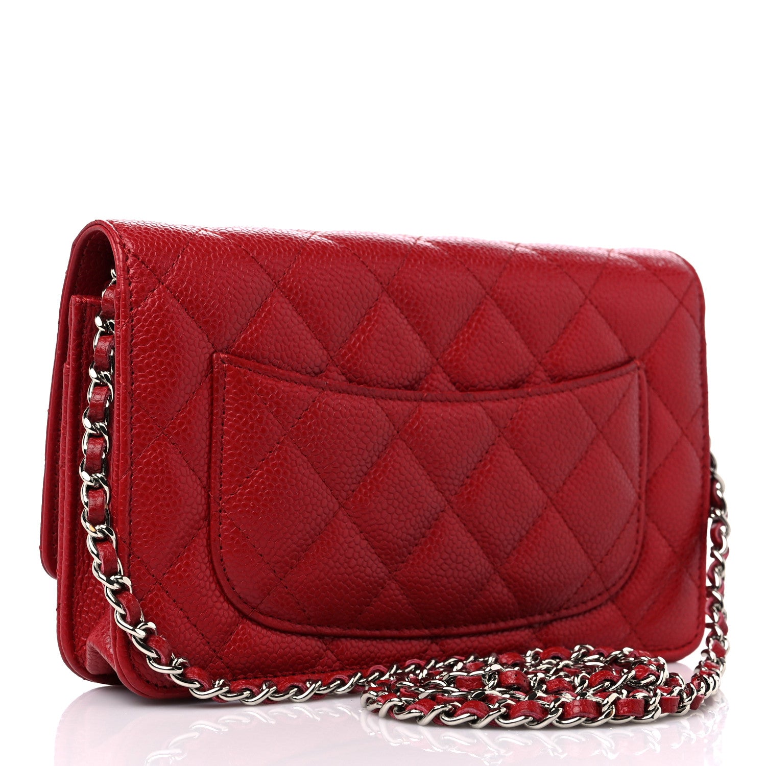 Chanel Caviar Quilted Wallet on Chain WOC Red 3 of 15