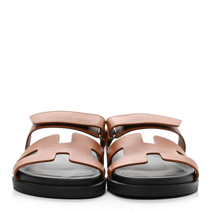 Hermes Epsom Womens Chypre Sandals 39.5 Natural 2 of 9