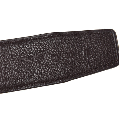 Hermes Box Togo 32mm Belt Strap 80 Black Chocolate 4 of 5