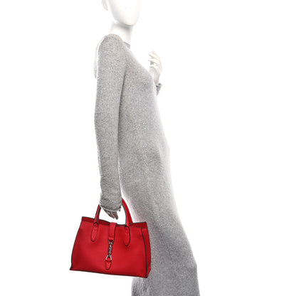 Gucci Soft Calfskin Small Jackie Top Handle Bag Hibiscus Red 2 of 10