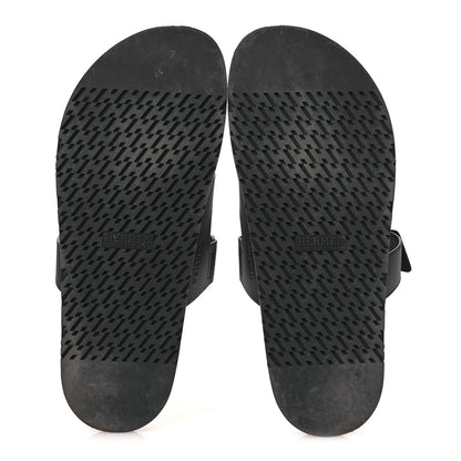Hermes Calfskin Mens Chypre Sandals 44 Black 7 of 14