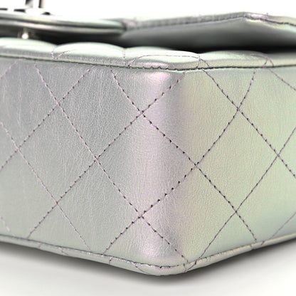 Chanel Iridescent Calfskin Quilted Mini Rectangular Flap Light Purple 10 of 10