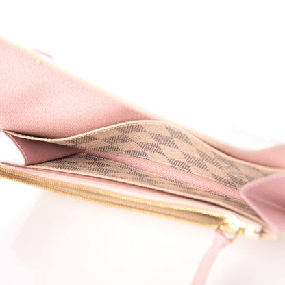 Louis Vuitton Damier Azur Emilie Wallet Rose Ballerine 5 of 7