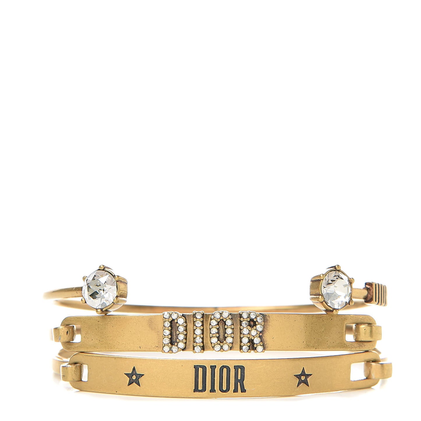 Metal Crystal Dio(r)evolution Bracelet Set Gold