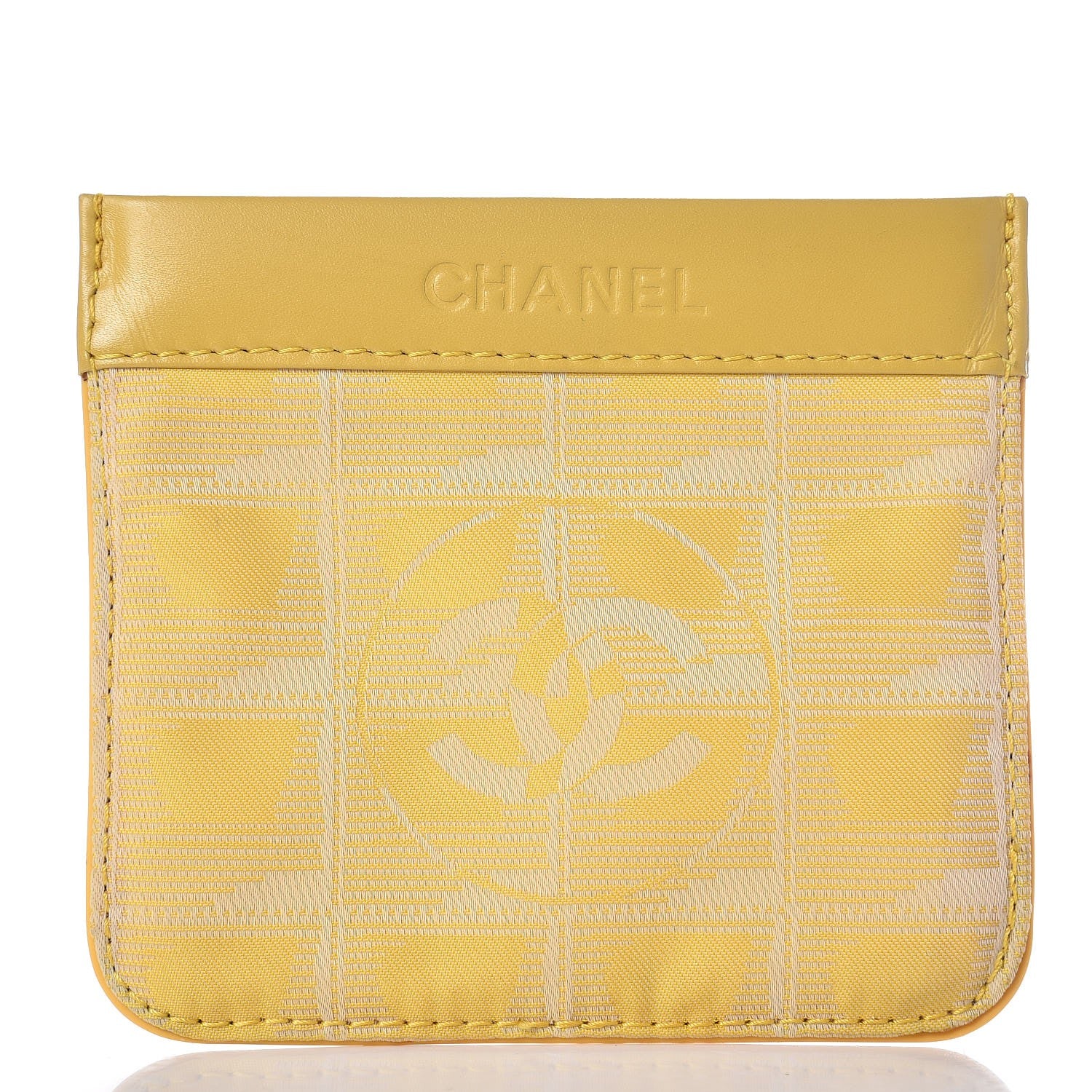 Chanel Nylon Travel Ligne Coin Pouch Yellow 1 of 7